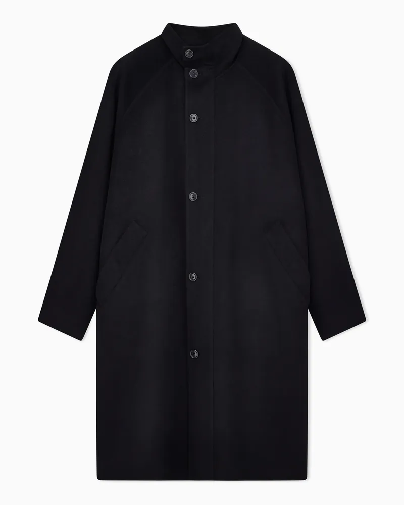 Giorgio Armani Mantel aus doppeltem Kaschmir Schwarz