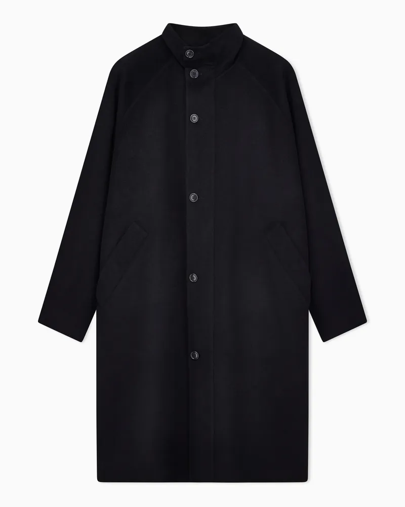 Giorgio Armani Mantel aus doppeltem Kaschmir Schwarz