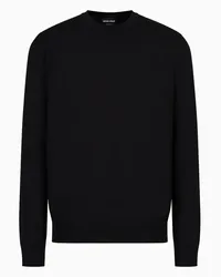 Giorgio Armani Pullover mit Rundhalsausschnitt Aus Schurwolle Schwarz