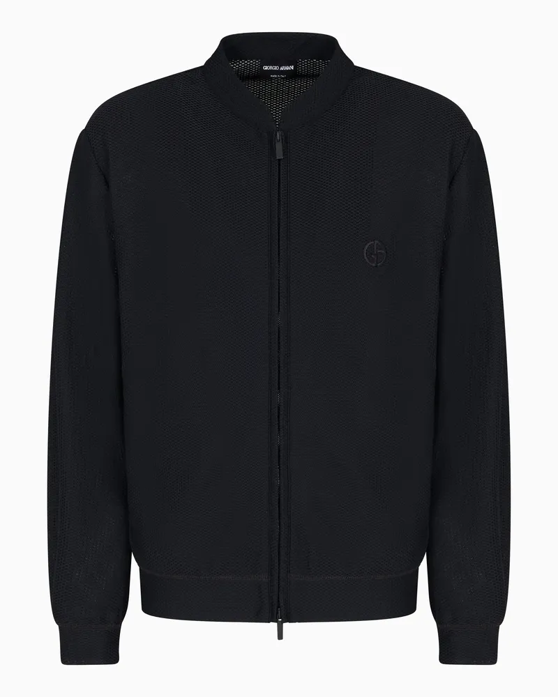 Giorgio Armani Blouson aus geprägtem Funktionsstoff Schwarz