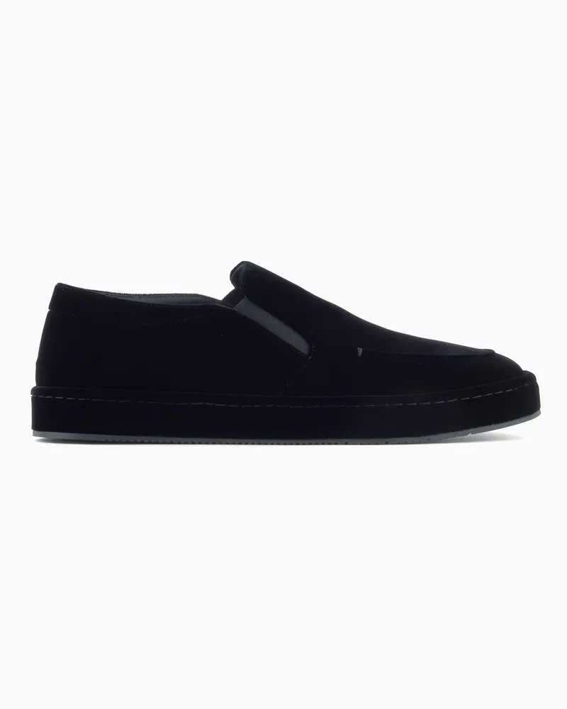 Giorgio Armani Giorgio's Slip-On aus Samt Schwarz
