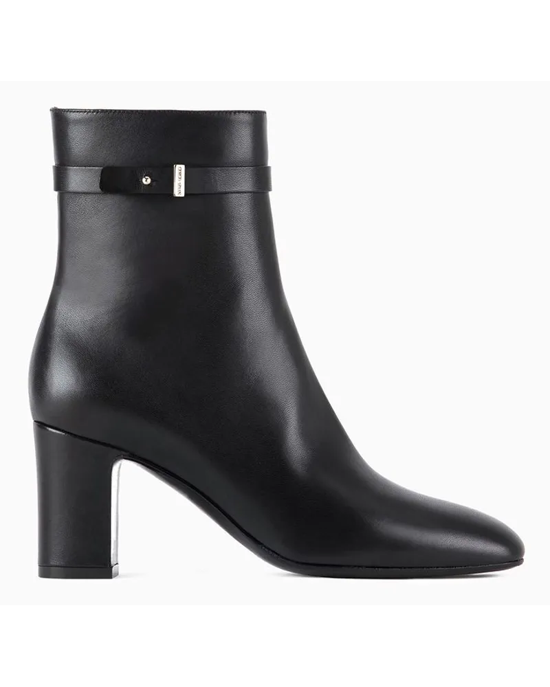 Giorgio Armani Ankle-boots Aus Nappaleder Schwarz