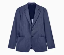 Einreihiges Sakko der Upton-Linie aus Twill in Denim-Optik