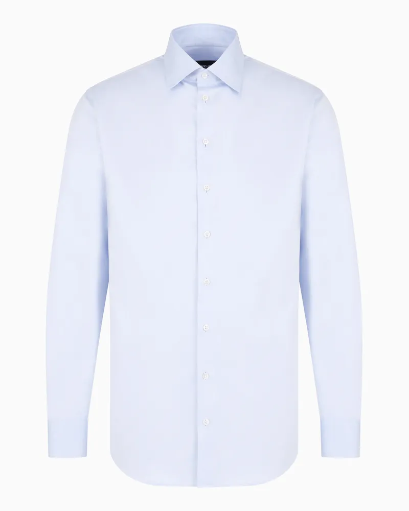 Giorgio Armani Hemd in Regular Fit aus Baumwolle Hellblau