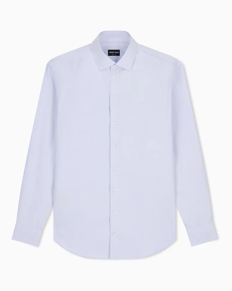 Giorgio Armani Hemd Baumwolle im Regular Fit mit Haifischkragen Essential Hellblau