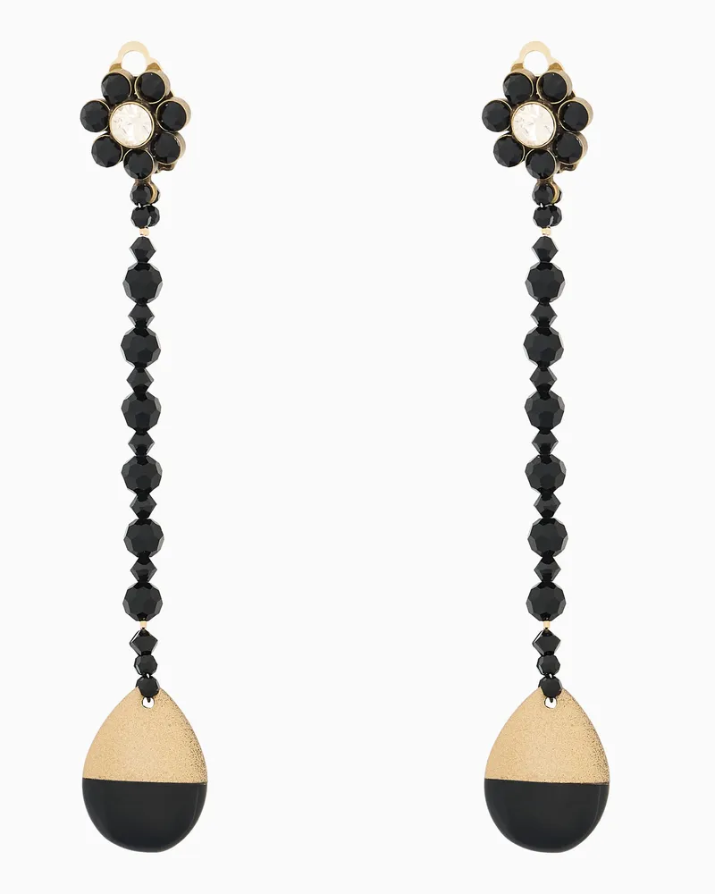 Giorgio Armani Hängeohrringe aus Swarovski-Kristallen Schwarz