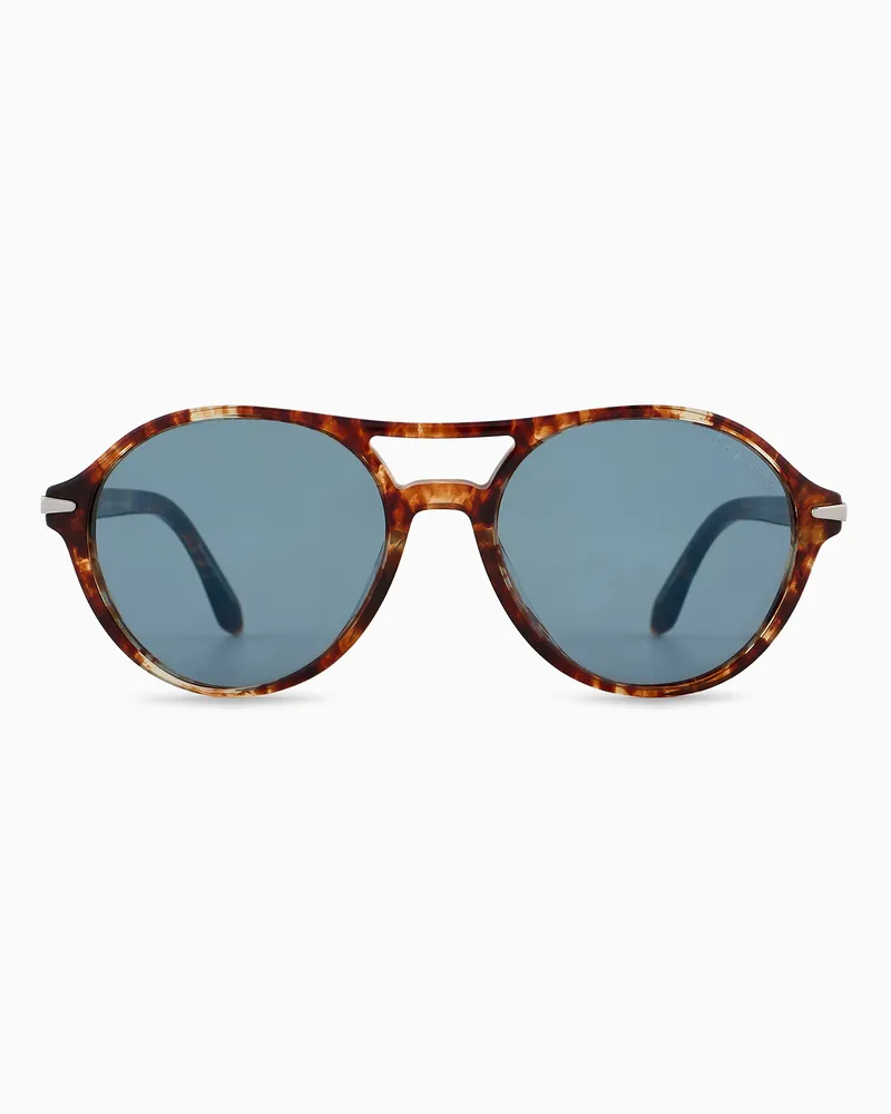 Giorgio Armani Sonnenbrille mit runder Fassung für Herren Rot