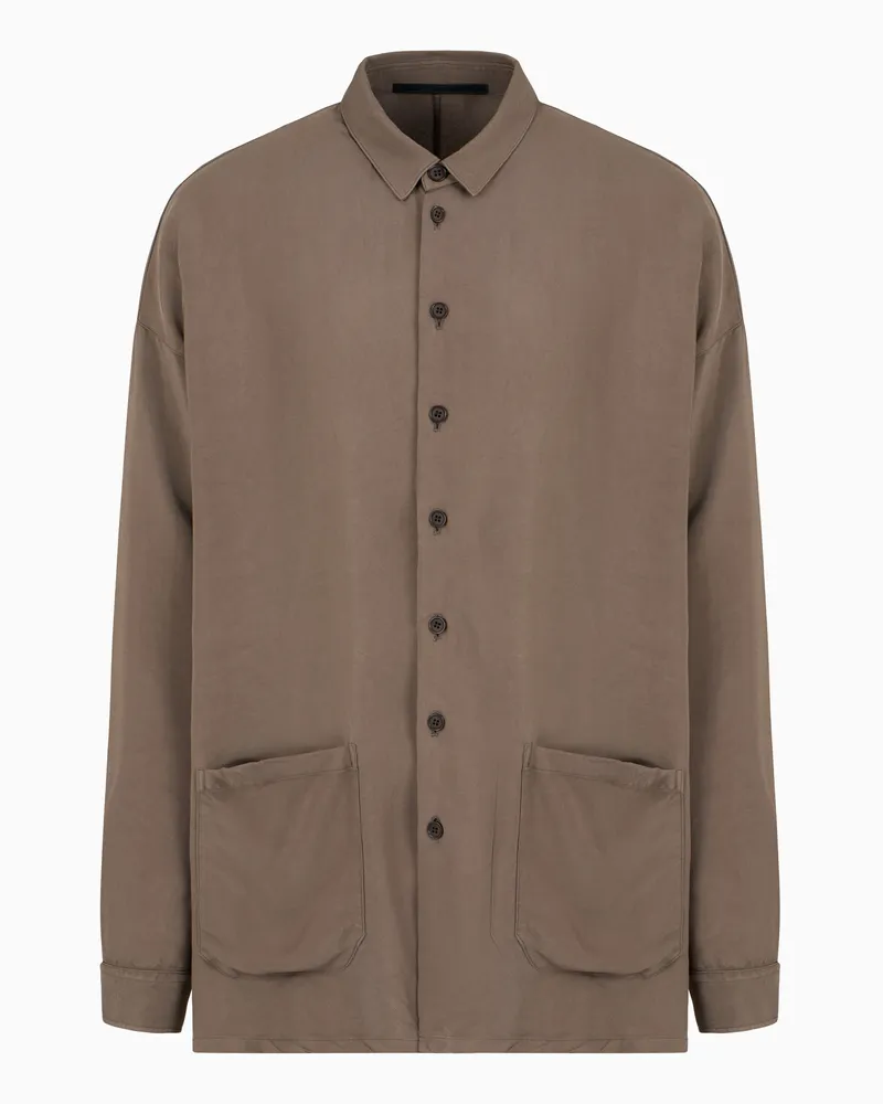 Giorgio Armani Hemdjacke aus Viskose Beige