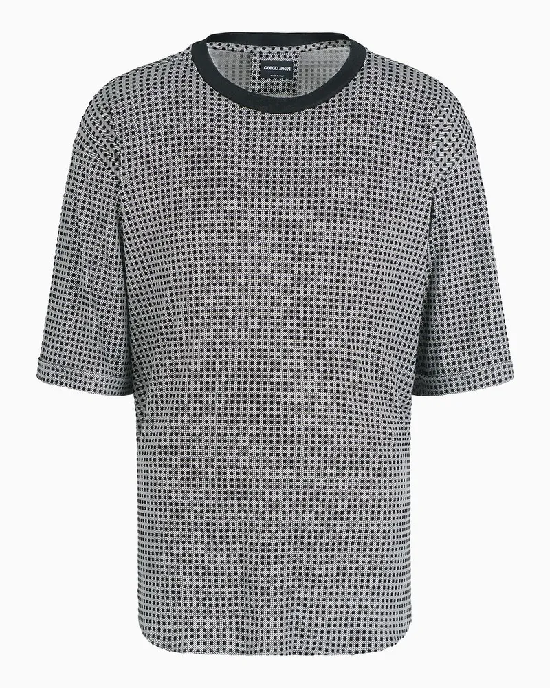 Giorgio Armani T-shirt-hemd Aus Lyocell mit Gelocktem Muster Gemustert