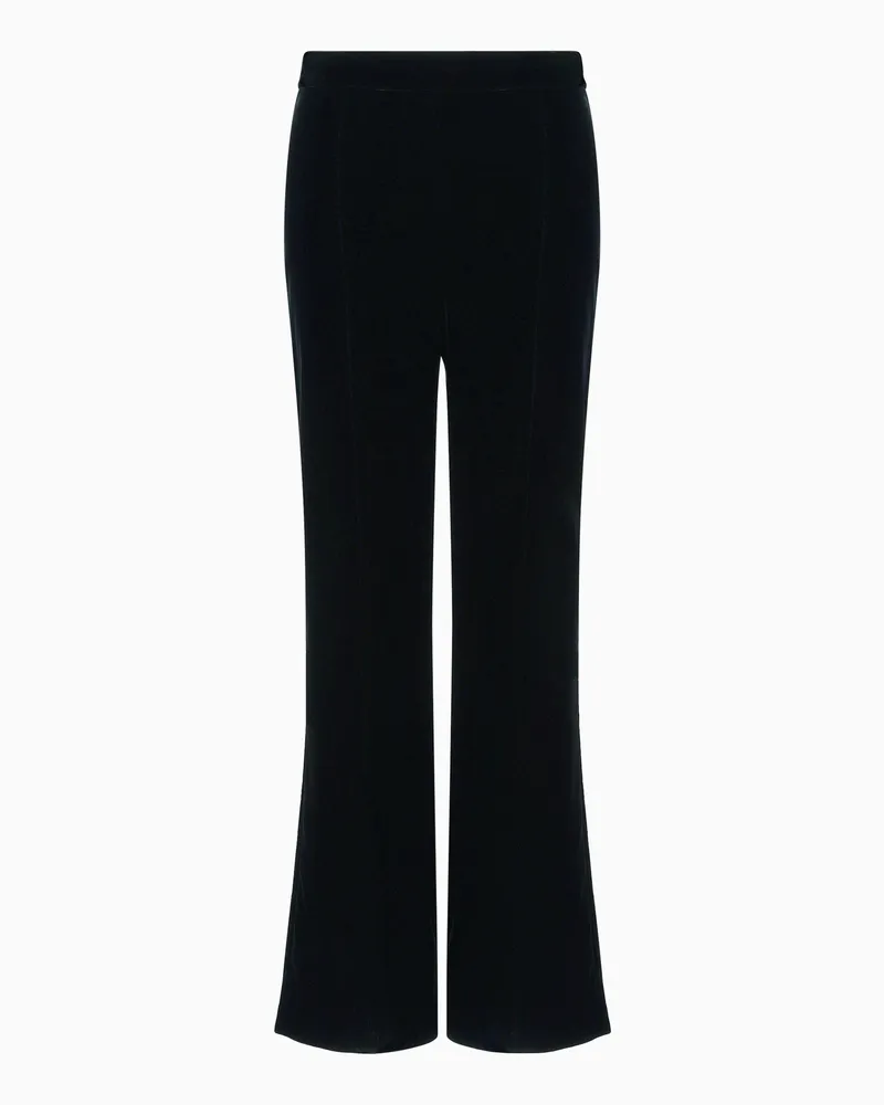 Giorgio Armani Cropped-Hose aus Samt Marineblau