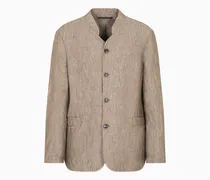 Einreihiges Sakko aus Leinen-Chambray im Used-Look