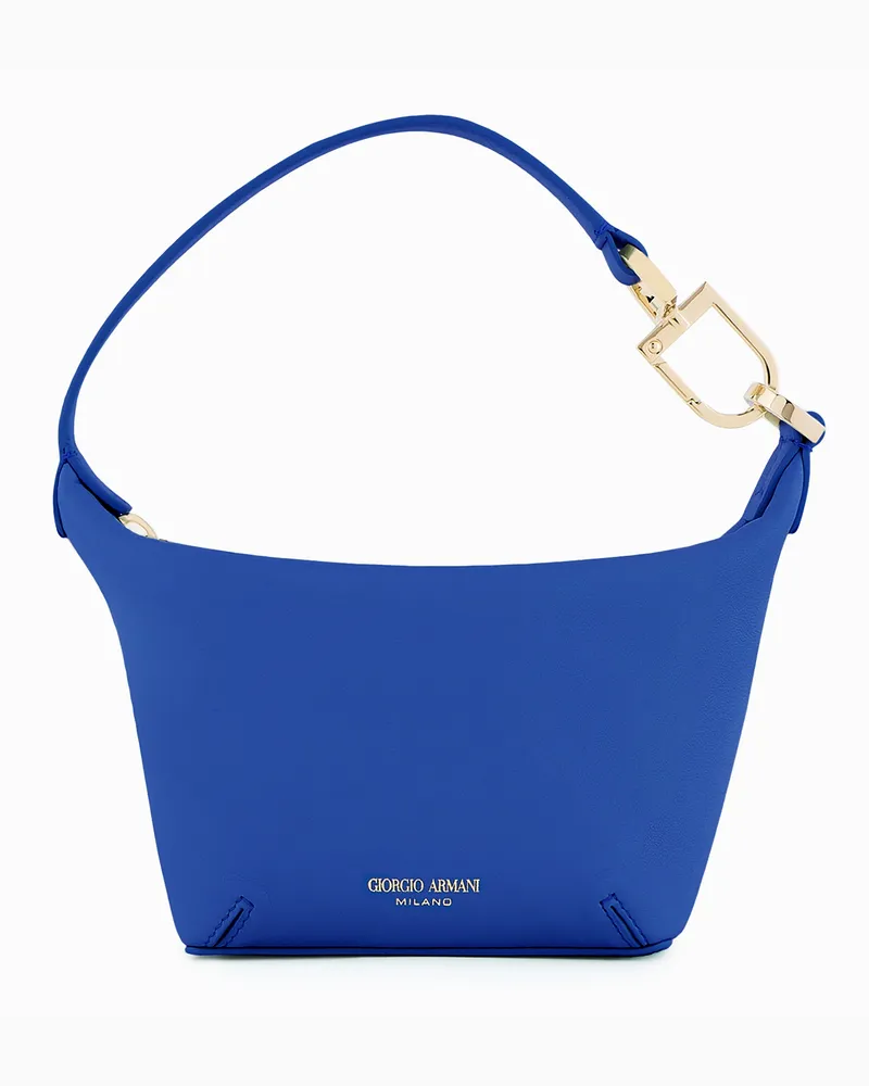 Giorgio Armani Hobo Bag la Prima Soft im Mini-Format aus Nappa Blau