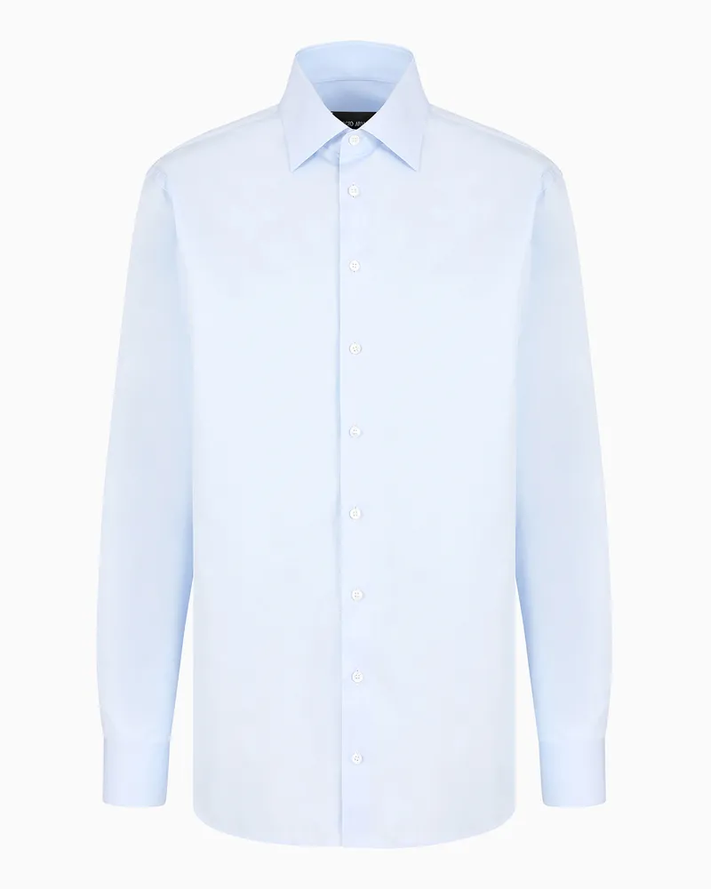 Giorgio Armani Hemd in Regular Fit aus Luxury-Baumwolle Hellblau