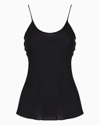 Giorgio Armani Top Aus Seidencharmeuse Schwarz