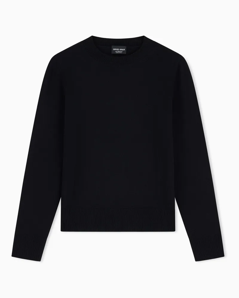 Giorgio Armani Pullover aus Kaschmir mit Bündchen in Rippenstrick Schwarz