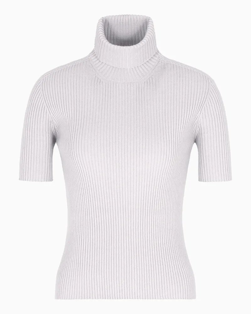 Giorgio Armani Kurzärmliger Kaschmir-Pullover mit Rollkragen Beige