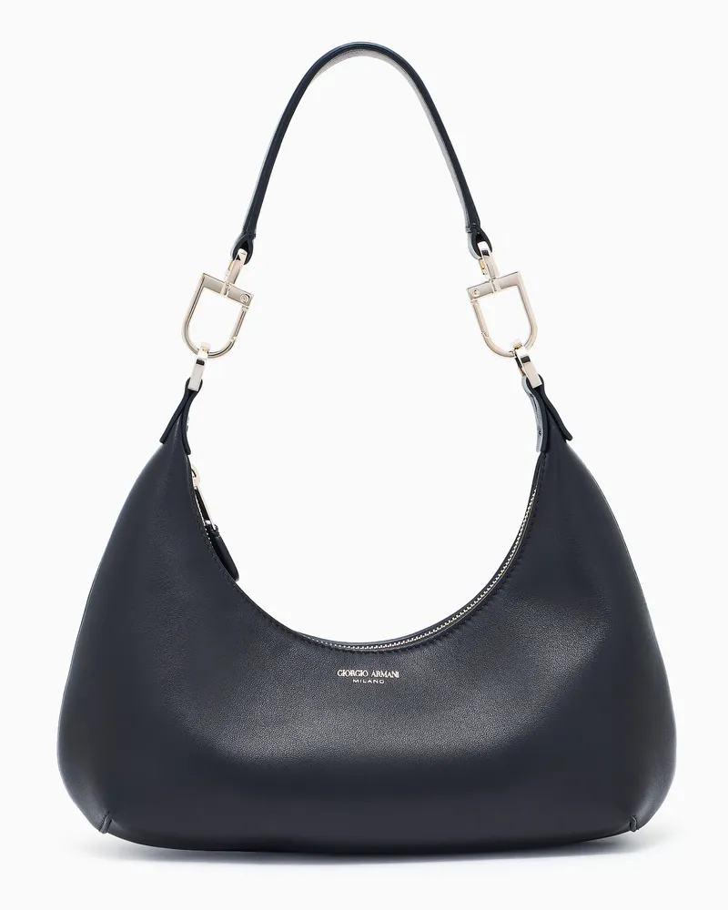 Giorgio Armani Mittelgroße Hobo Bag la Prima aus Nappa Schwarz