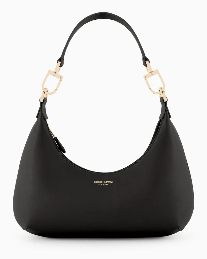 Giorgio Armani Mittelgroße Hobo Bag la Prima aus Nappa Schwarz