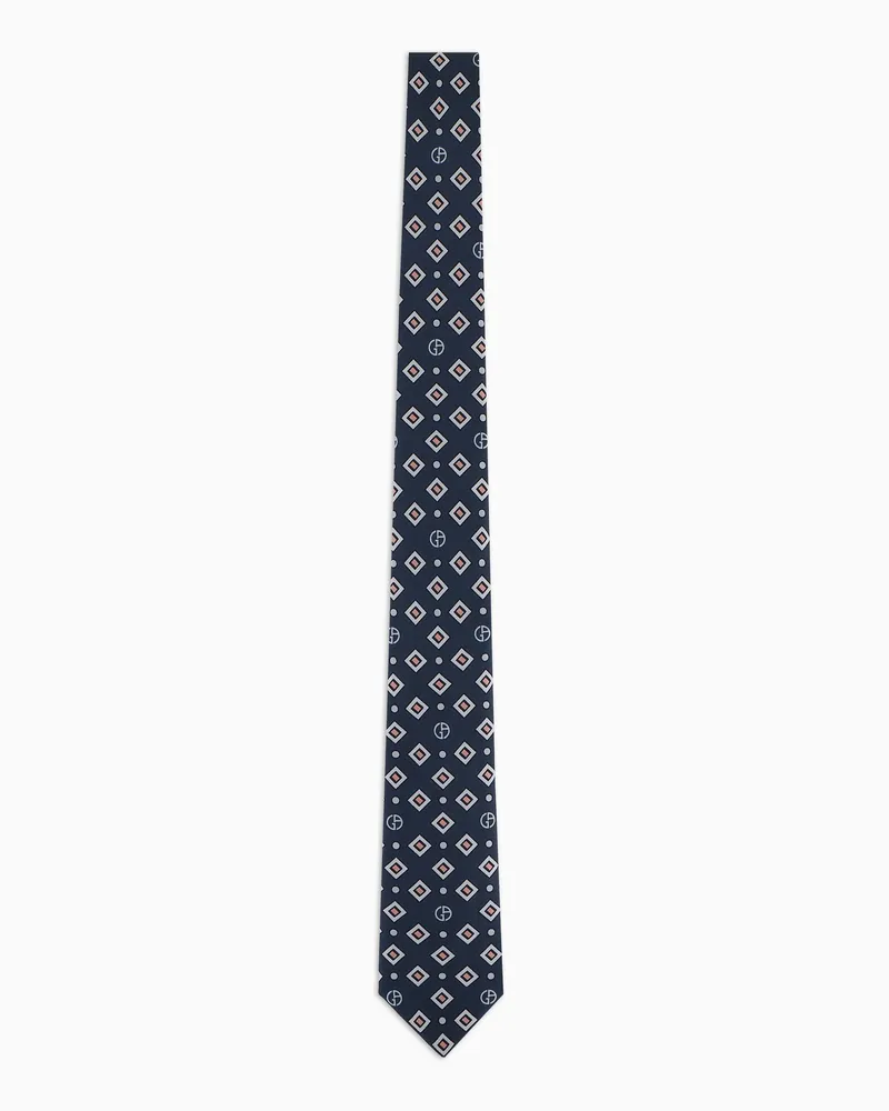 Giorgio Armani Krawatte aus bedruckter Seide Blau