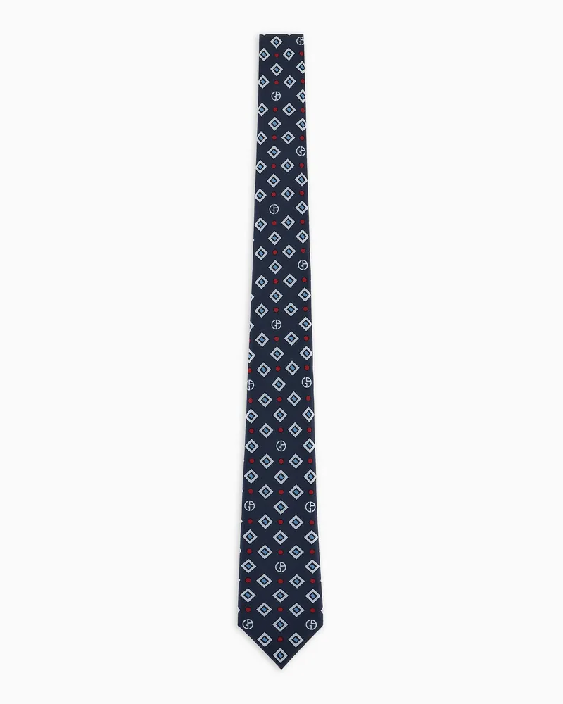 Giorgio Armani Krawatte aus bedruckter Seide Blau