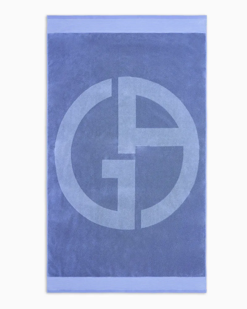 Giorgio Armani Strandtuch aus Baumwolle mit Jacquard-Stoff-Logo Violett