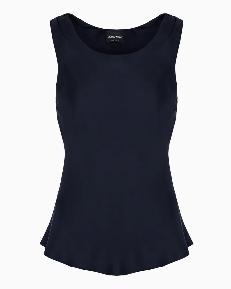 Giorgio Armani Top aus reiner Seide Marineblau