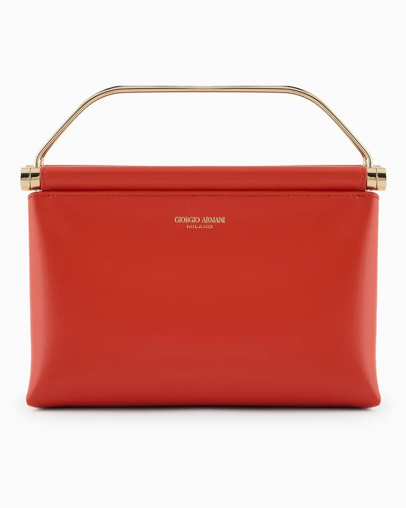 Giorgio Armani Kleine Handtasche aus Leder Orange