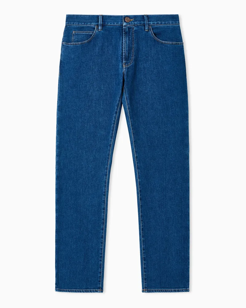 Giorgio Armani Five-Pocket-Hose in Regular Fit aus Baumwolldenim mit Stretchanteil Blau