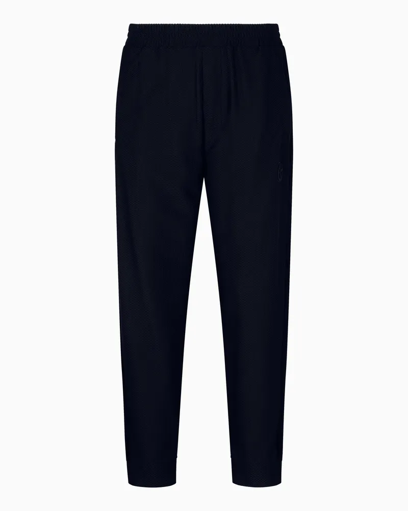 Giorgio Armani Flatfront-Hose aus geprägtem Funktionsstoff Schwarz
