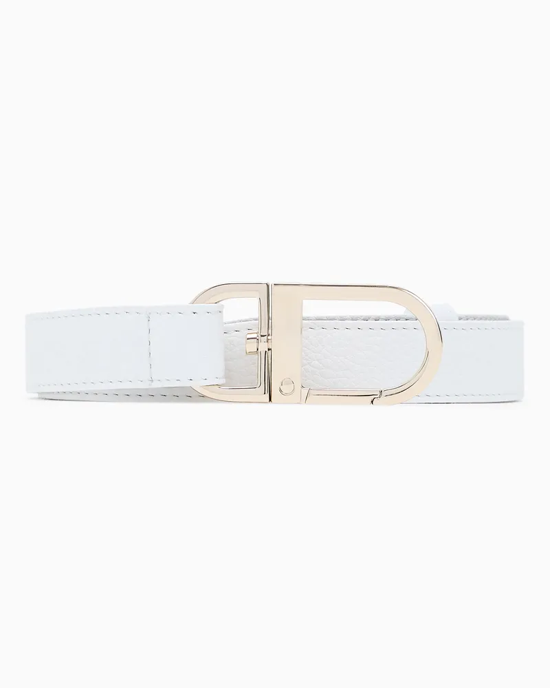 Giorgio Armani Gürtel aus genarbtem Leder Weiß