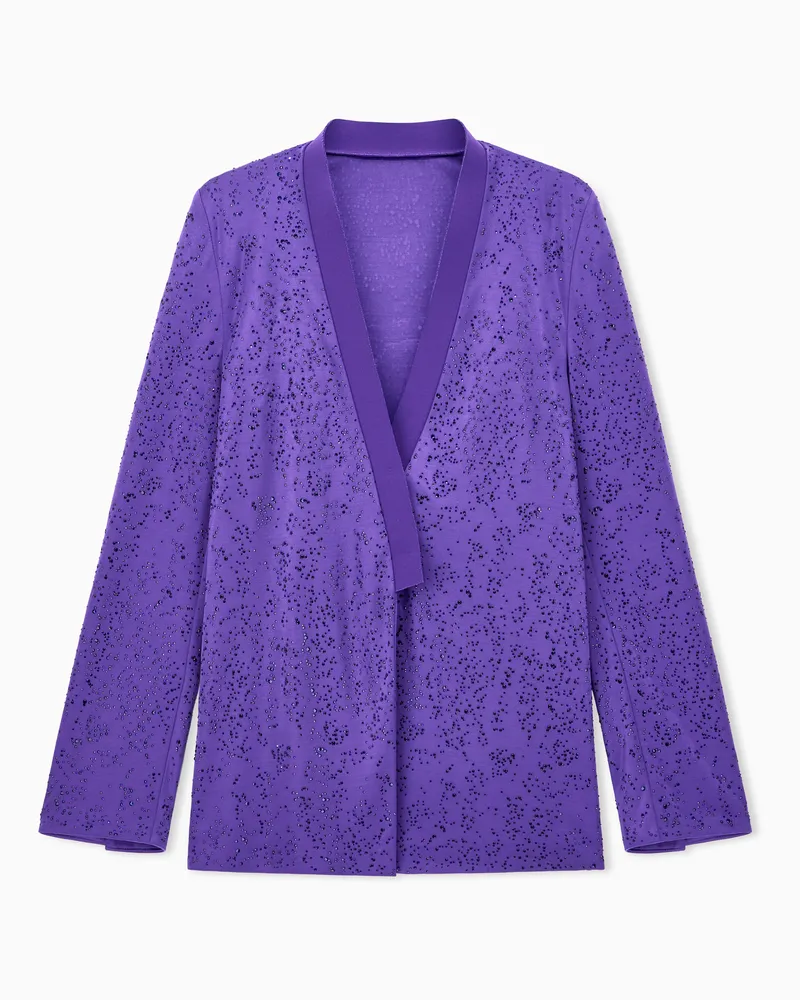 Giorgio Armani Hemd aus Viskose-Jersey mit Strass Violett