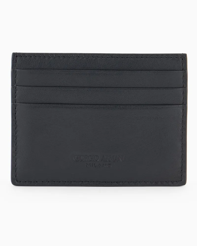 Giorgio Armani Kartenetui aus Nappa Blau