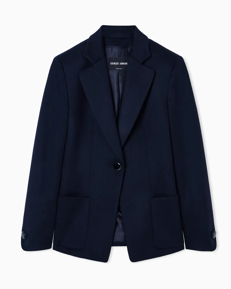 Giorgio Armani Einreihiges Sakko aus Schurwolle und Kaschmir Marineblau