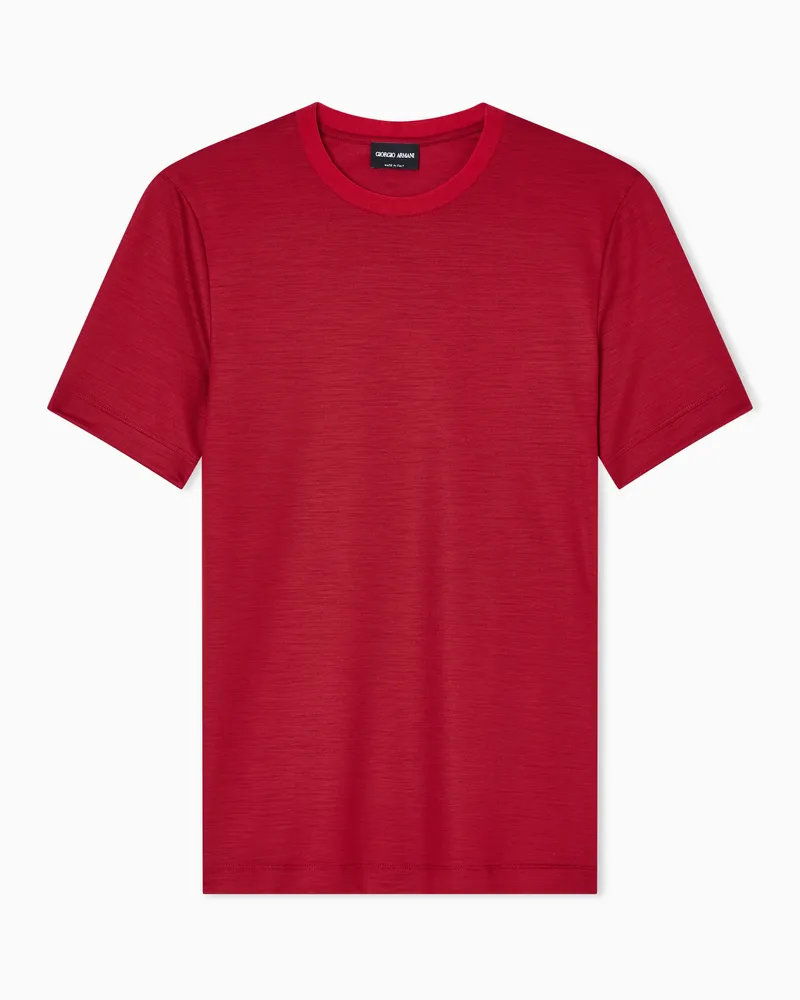 Giorgio Armani T-Shirt aus einem Seiden- und Baumwollgemisch Rot