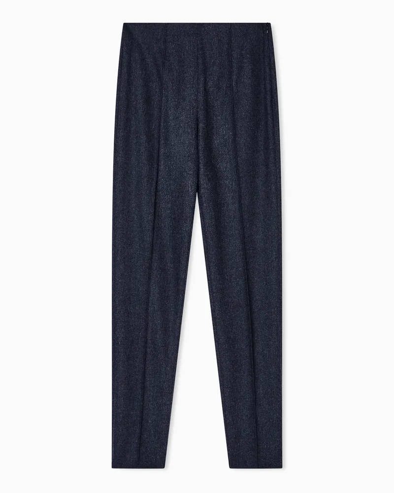 Giorgio Armani Gerade geschnittene Hose aus Wollflanell und Kaschmir Grau