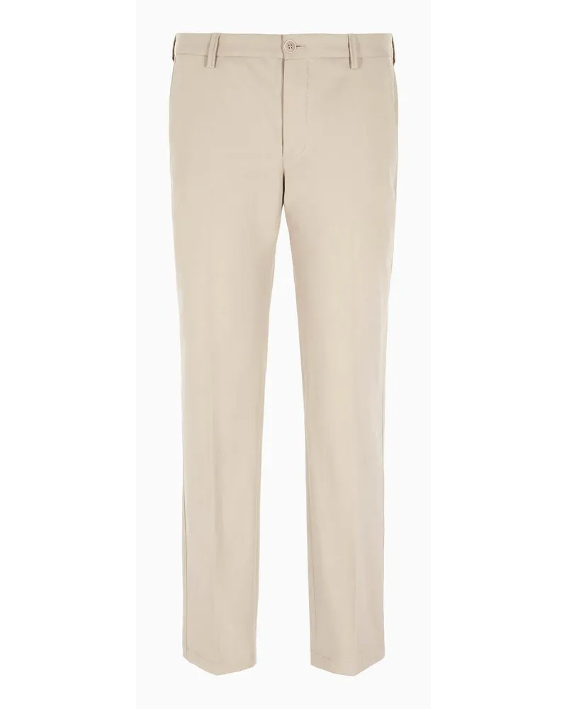 Giorgio Armani Stretchhose Aus Baumwolle und Kaschmir Beige