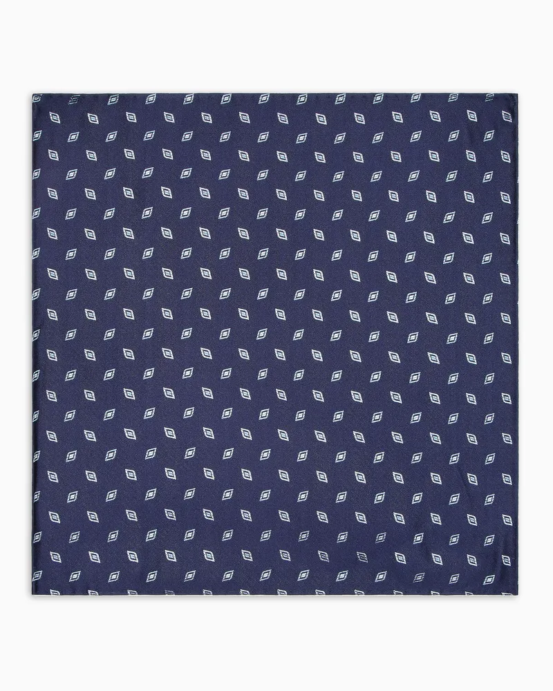 Giorgio Armani Clutch aus Seide in Jacquard-Stoff-Verarbeitung mit geometrischem Muster Blau