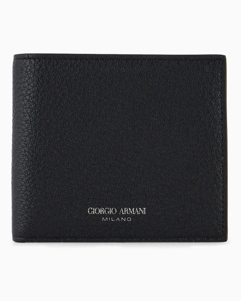 Giorgio Armani Portemonnaie aus bedrucktem Leder Schwarz