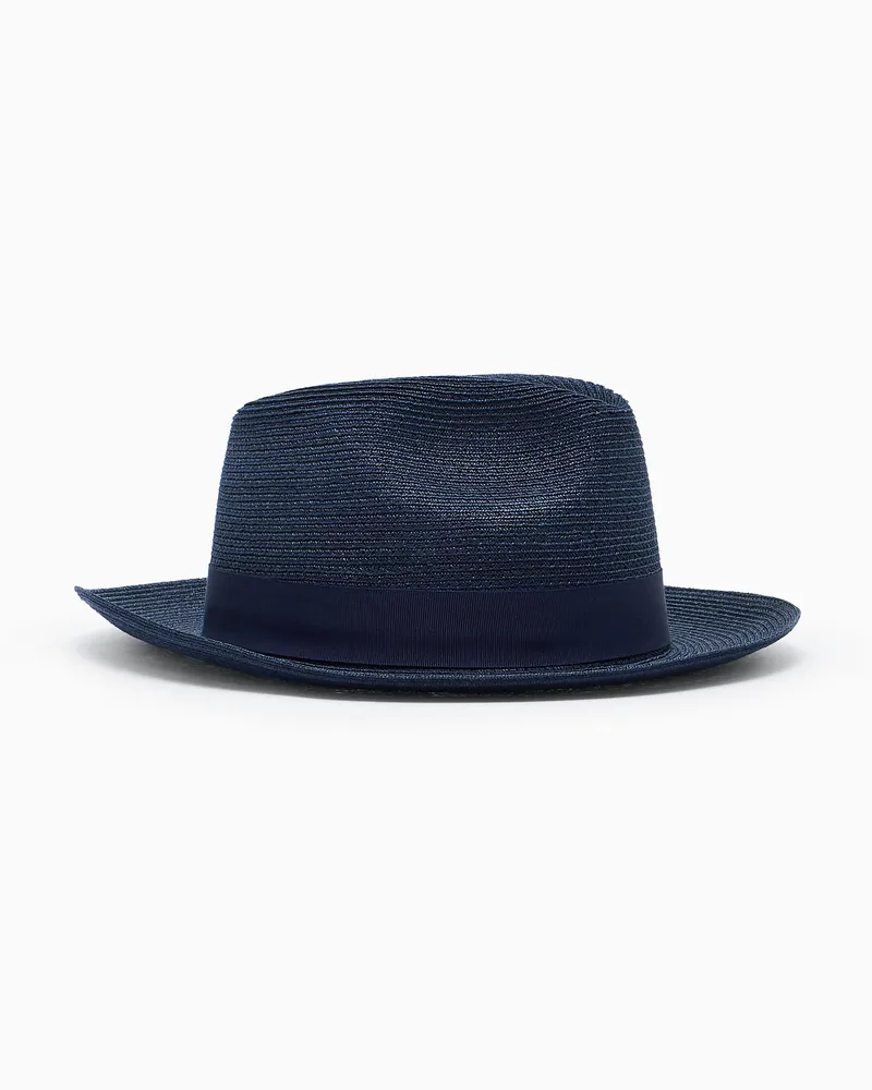 Giorgio Armani Hut aus Hanf und Baumwolle Blau