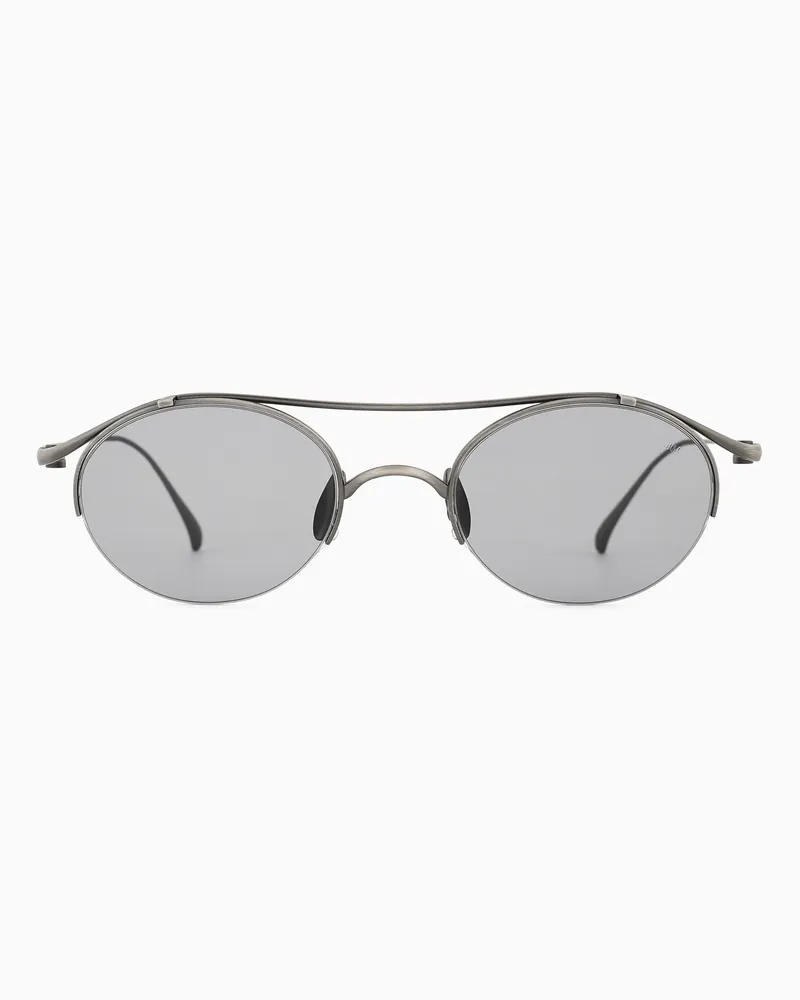 Giorgio Armani Ovale Sonnenbrille für Herren Grau