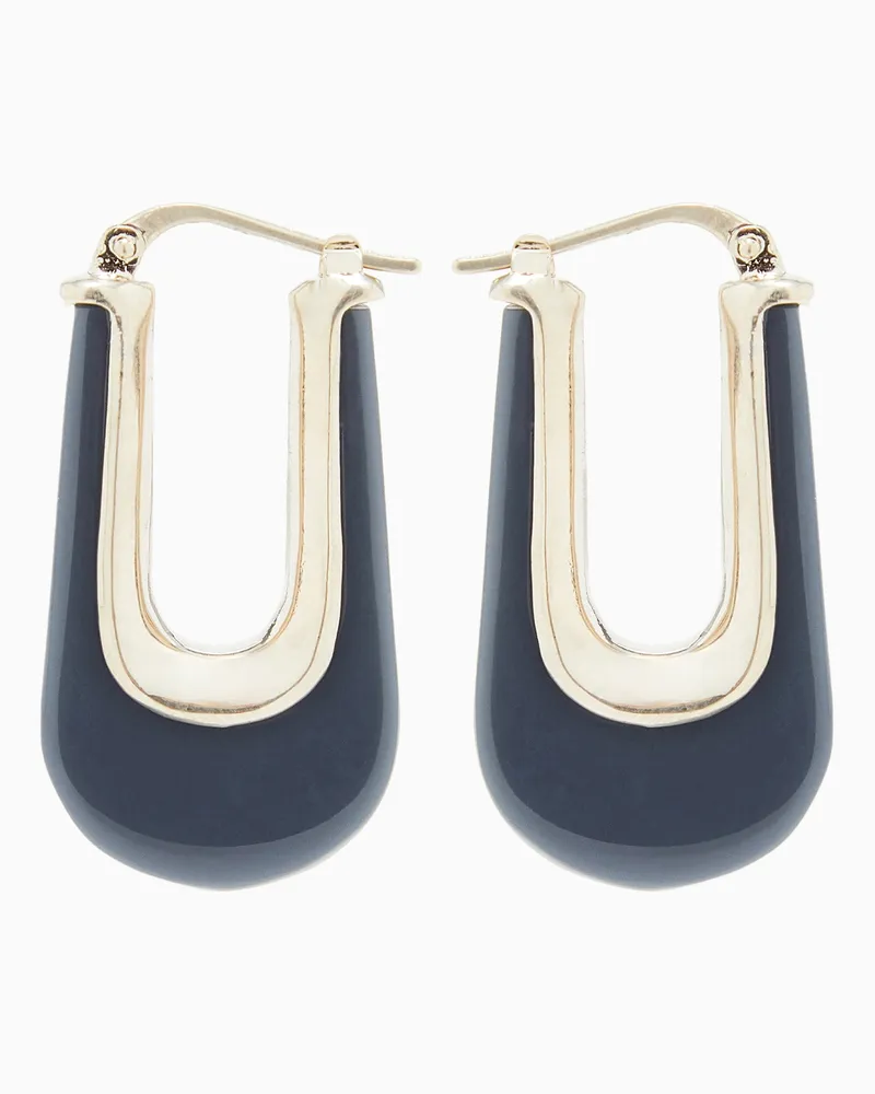 Giorgio Armani Ohrringe aus Metall und Kunstharz Grau