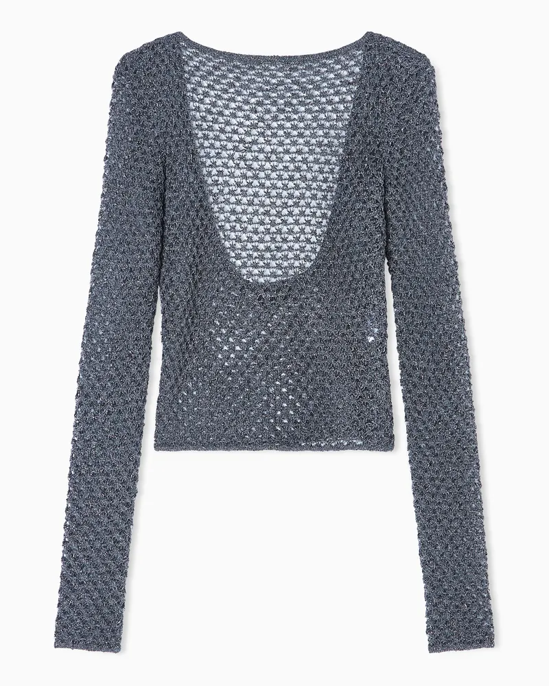 Giorgio Armani Pullover aus Viskose und Metallic-Wolle Grau