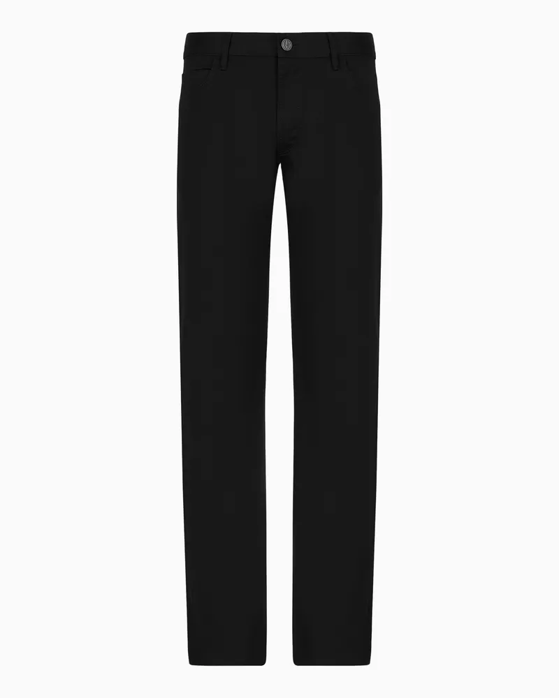 Giorgio Armani Five-Pocket-Hose in Regular Fit aus Baumwollstretch Schwarz