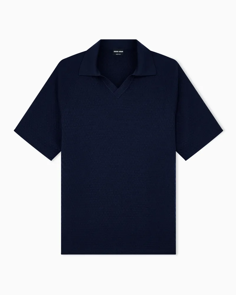 Giorgio Armani Poloshirts aus Strick Blau