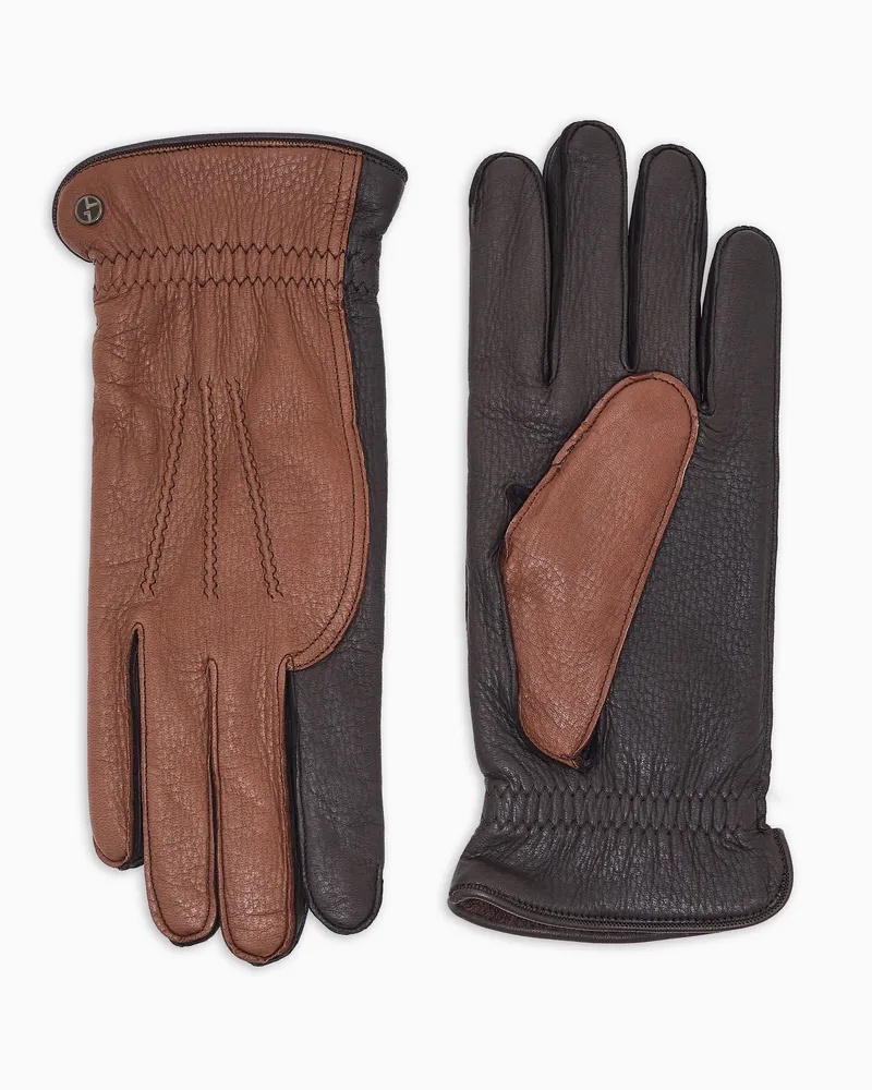 Giorgio Armani Handschuhe aus Hirschleder Braun