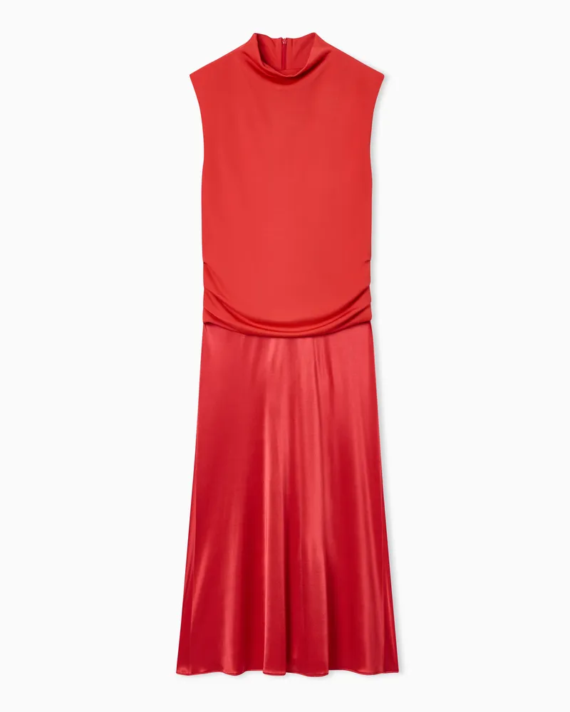Giorgio Armani ASV Kleid aus doppellagigem Viskosejersey Rot