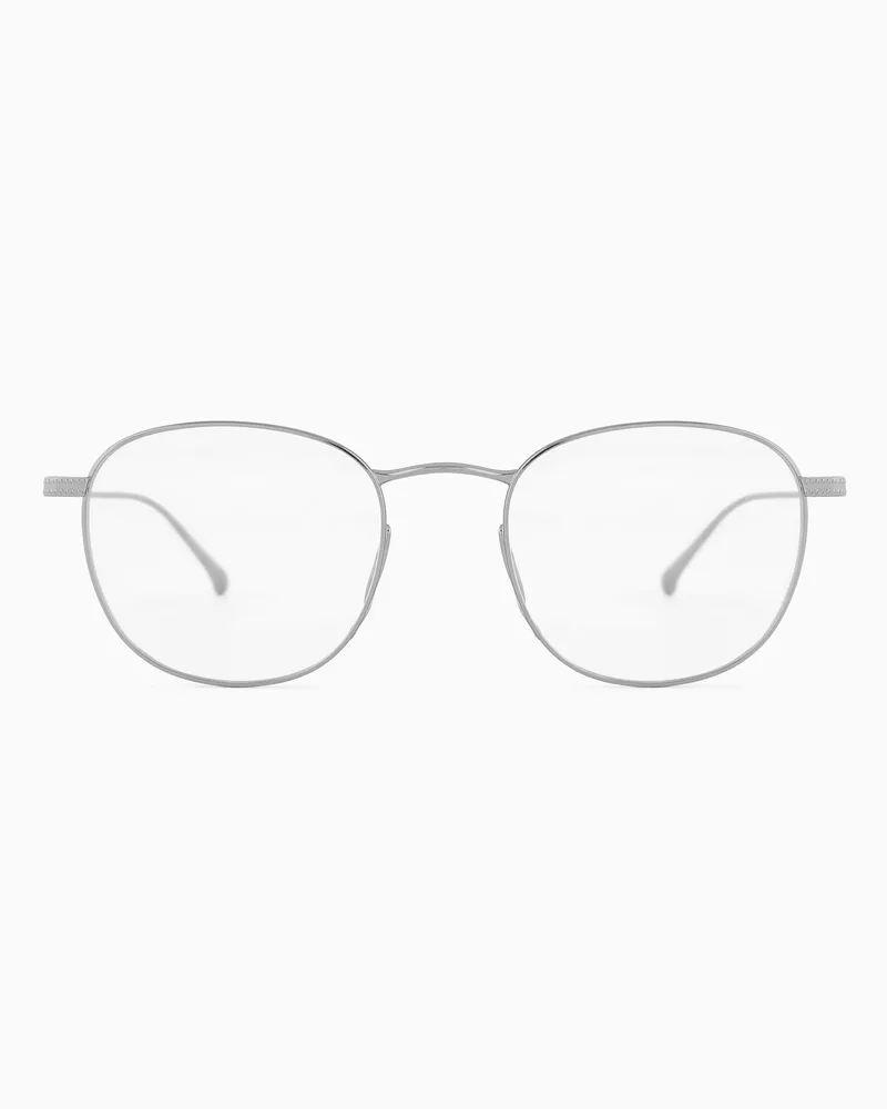 Giorgio Armani Brille in Phantos-Form Silber