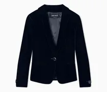 Einreihiges Sakko aus elastischem Samt