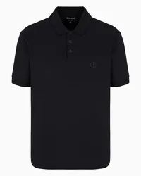 Giorgio Armani Poloshirt Aus Elastischem Baumwollpikee Schwarz