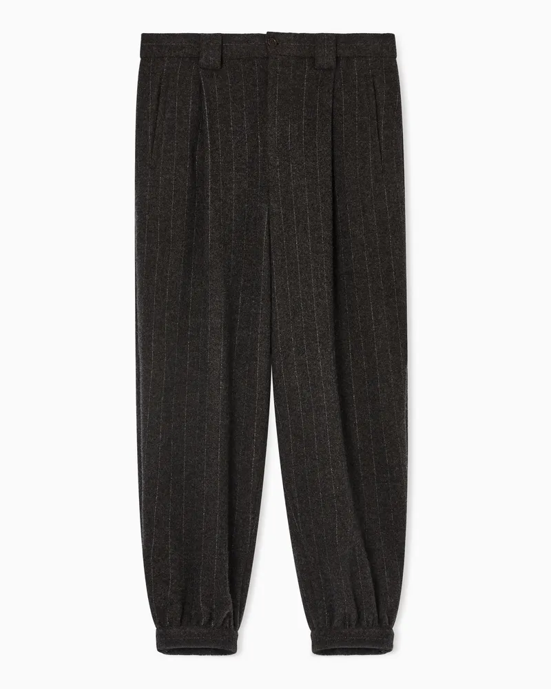 Giorgio Armani Stoff-Hose mit einer Bundfalte, gefertigt aus Kaschmir und Wolle mit Nadelstreifen Grau